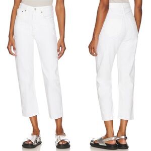 AGOLDE 90s Crop Jeans in Salt White Size 26 Organic Cotton Loose Straight